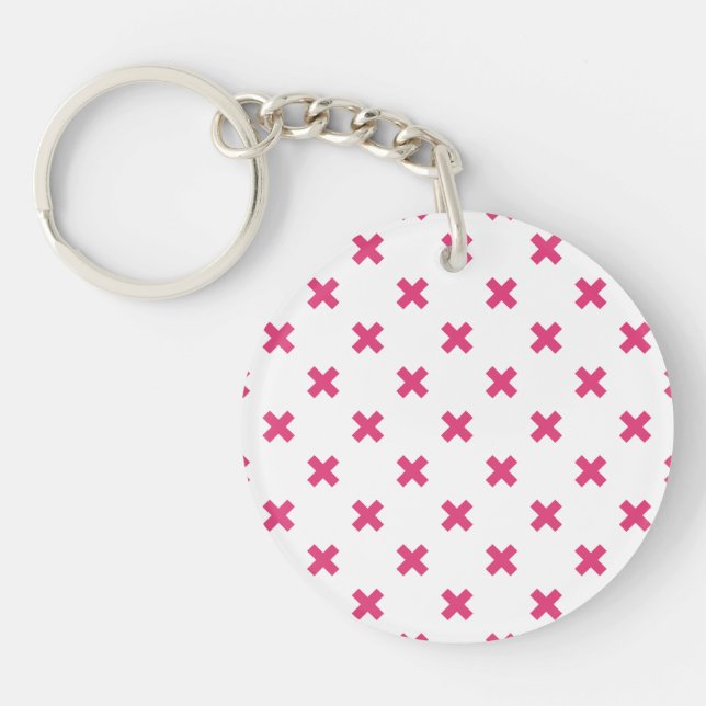Fuchsia kor stygn på vita (Framsidan)