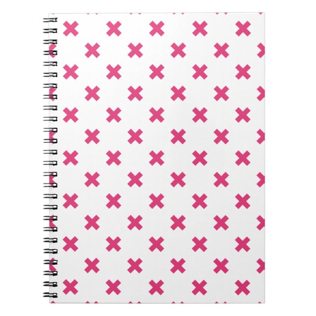 Fuchsia kor stygn på vita anteckningsbok (Framsidan)