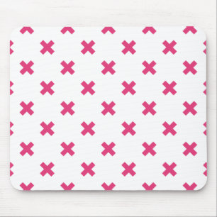 Fuchsia kor stygn på vita musmatta