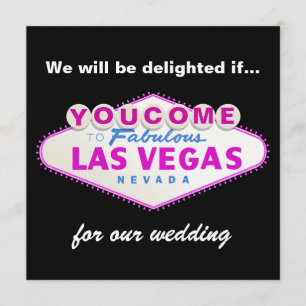Fuchsia Las Vegas undertecknar en modern bröllopsi Inbjudningar