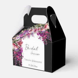 Fuchsia Lavendel Blommig Bröllopsdusch Båge Presentaskar