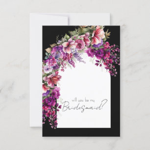 Fuchsia Lavender Blommigt Arch Bridesmaid Frieri Inbjudningar