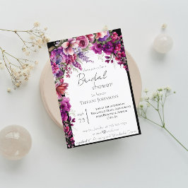 Fuchsia Lavender Blommigt Arch Bröllop Inbjudningar