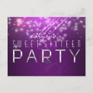 Fuchsia lila glans Klubb Vib PARTY vykort