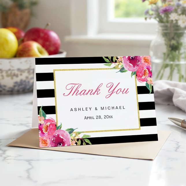 Fuchsia Lila Röd Blommig Svarta Ränder Tack (Skapare uppladdad)