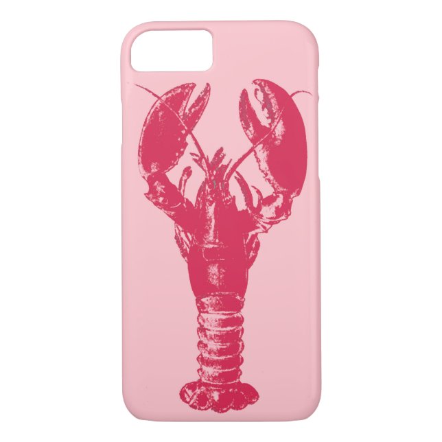 Fuchsia Lobster på Ljusa rosa Case-Mate iPhone Skal (Baksida)