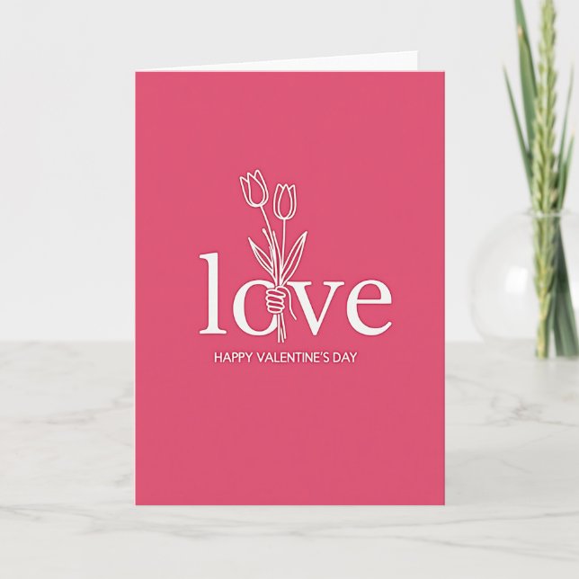 Fuchsia Love Tulip Art Card Kort (Framsida)