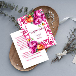 Fuchsia Majolica tiles orange peonies Tack Kort