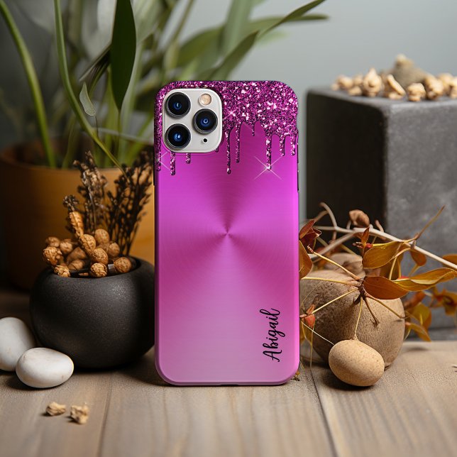 Fuchsia Metallic Dripping Glitter Snyggt (Skapare uppladdad)