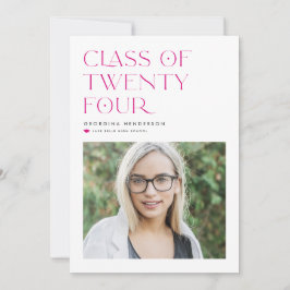 Fuchsia-minimalistklass för 2024 Photo Studenten Meddelande