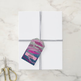 Fuchsia & Mjuk Rosa Penseldrag Alltid och För evig Presentetikett