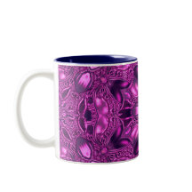 Fuchsia Mönster tvåtonskaffe Mugg