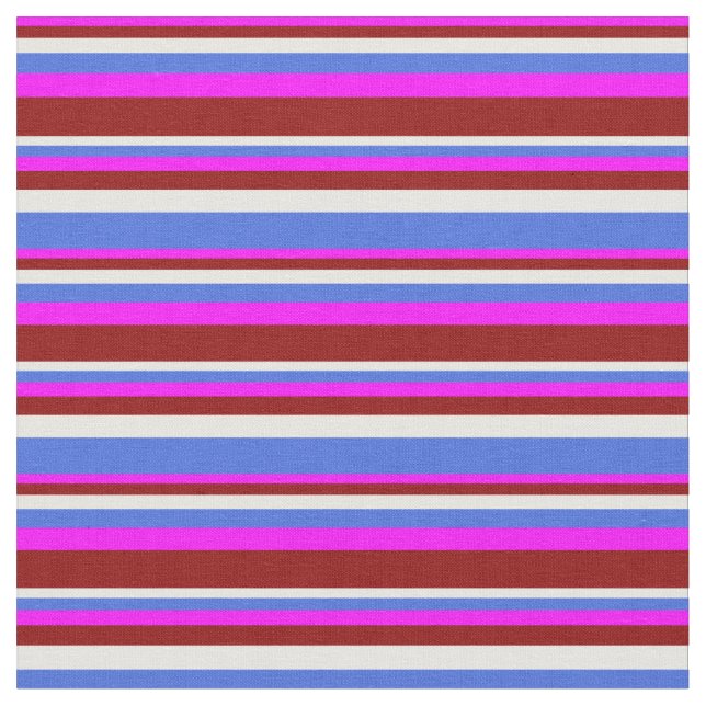 Fuchsia, Mörk Red, White & Royal Blue Färgad Tyg (Närbild)