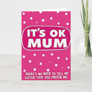 Fuchsia Mums Day Polka Dot-kort Kort
