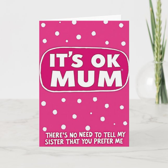 Fuchsia Mums Day Polka Dot-kort Kort (Framsida)