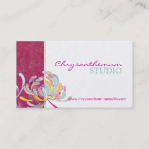 Fuchsia n White Sassy Yoga Studio Visitkort