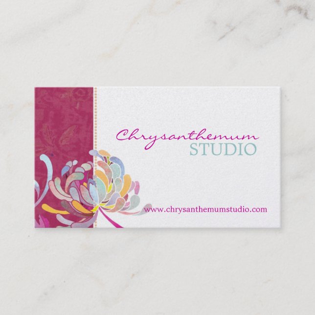 Fuchsia n White Sassy Yoga Studio Visitkort (Framsida)