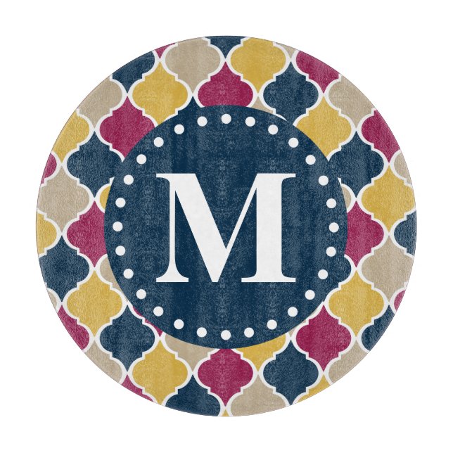 Fuchsia Navy Moroccan Lattice Monogram (Framsidan)