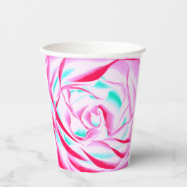 Fuchsia och Aqua Blommigt Design Pappra kopp