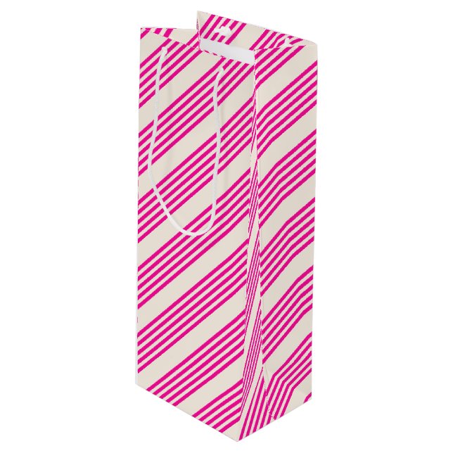 Fuchsia och beige fem rand mönster (Framsidan Vinklad)