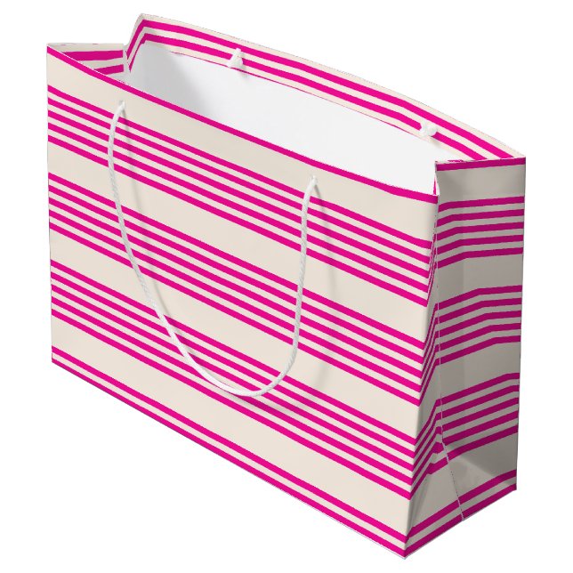 Fuchsia och beige fem rand mönster (Baksidan Vinklad)