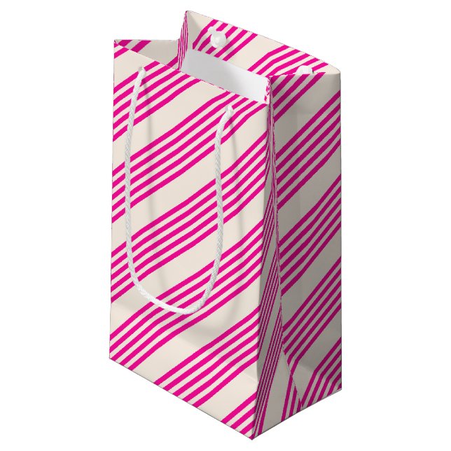 Fuchsia och beige fem rand mönster (Framsidan Vinklad)