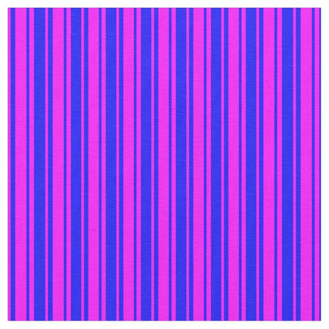 Fuchsia och Blue Färgad Stripe Mönster Tyg (Närbild)