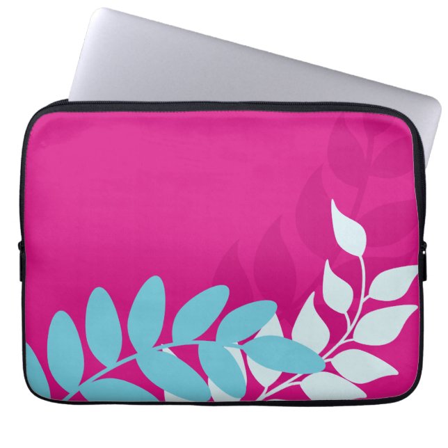 Fuchsia- och Blue Mod Vines Laptop Fodral (Framsidan)
