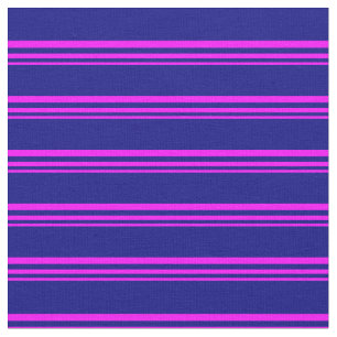 Fuchsia och Blue Rand Mönster Tyg