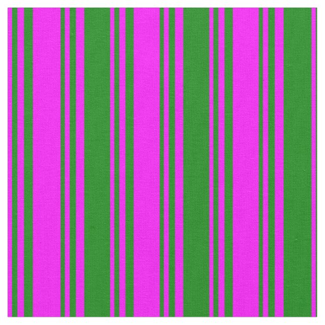 Fuchsia- och Grönt-linne/stripe-Mönster Tyg (Närbild)