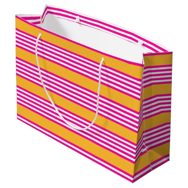 Fuchsia och gult fem rand mönster (Baksidan Vinklad)