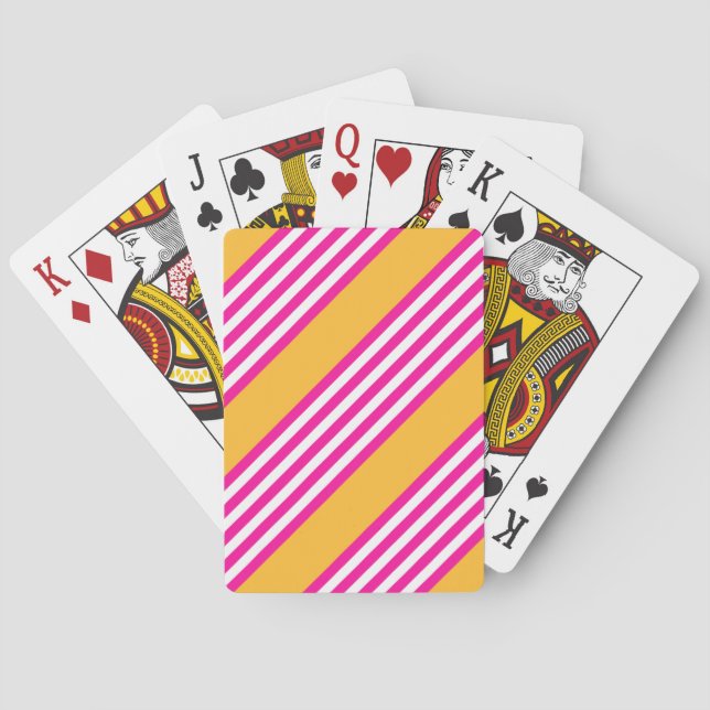 Fuchsia och gult fem rand mönster casinokort (Baksidan)
