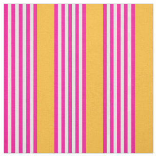 Fuchsia och gult fem rand mönster tyg
