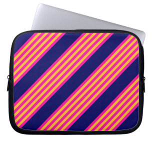 Fuchsia och gult rand med marinblått laptop fodral