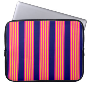 Fuchsia och gult rand med marinblått laptop fodral