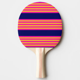 Fuchsia och gult rand med marinblått pingisracket