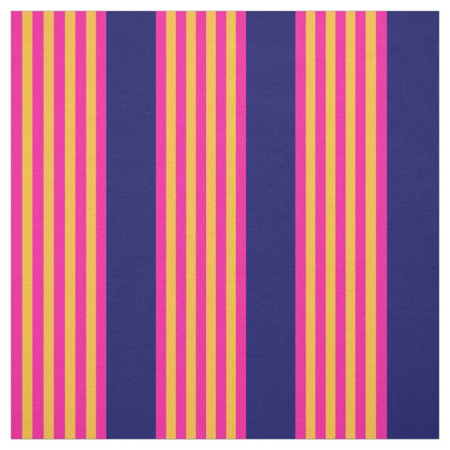 Fuchsia och gult rand med marinblått tyg (Provkarta)