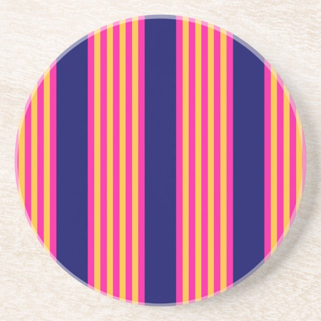 Fuchsia och gult rand med marinblått underlägg (Framsidan)