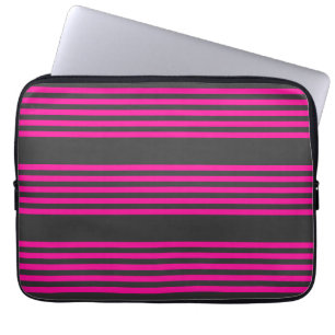 Fuchsia och kol fem rand mönster laptop fodral