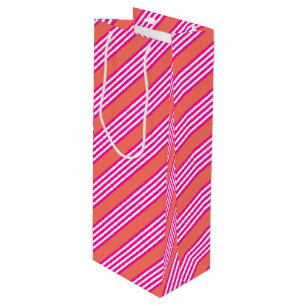 Fuchsia och levande korall fem rand mönster