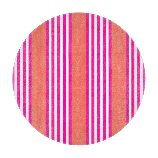 Fuchsia och levande korall fem rand mönster (Framsidan)