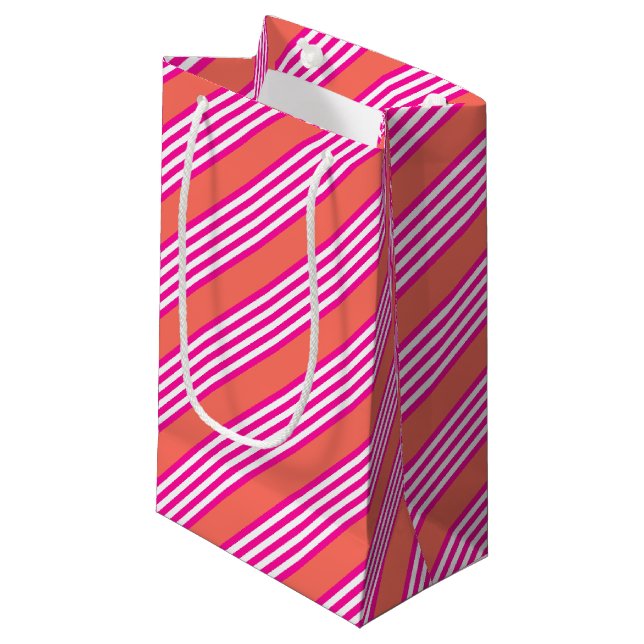 Fuchsia och levande korall fem rand mönster (Framsidan Vinklad)
