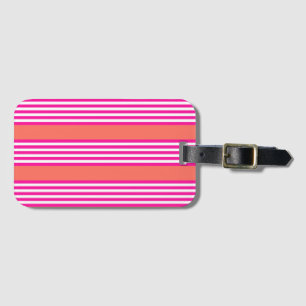 Fuchsia och levande korall fem rand mönster bagagebricka