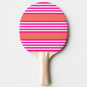 Fuchsia och levande korall fem rand mönster pingisracket