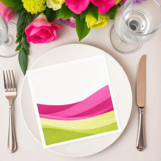 Fuchsia och Limegrön  Pappersservett (Fuchsia and Lime Green  Napkins )