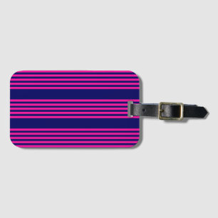 Fuchsia och marinblått fem rand mönster bagagebricka