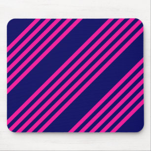 Fuchsia och marinblått fem rand mönster musmatta