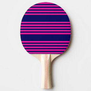 Fuchsia och marinblått fem rand mönster pingisracket