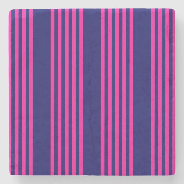 Fuchsia och marinblått fem rand mönster stenunderlägg (Framsidan)