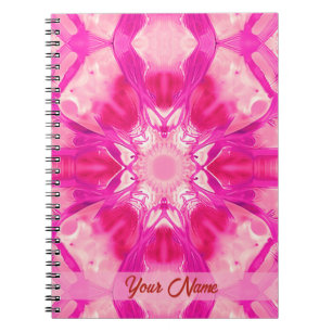 Fuchsia och Pastel Rosa Tie Dye Mönster Anteckningsbok